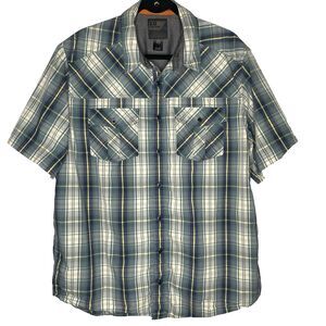 5.11 TACTICAL Shirt Plaid Snap Front Short Sleeve Pockets Outdoor Mens L Green